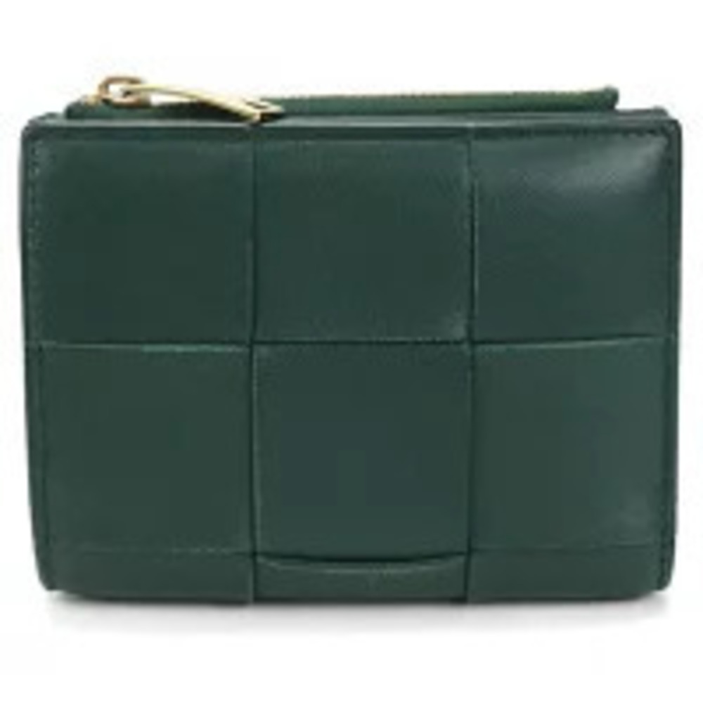 Bottega Veneta Bi fold Wallet Compact Cassette Zipper Green
